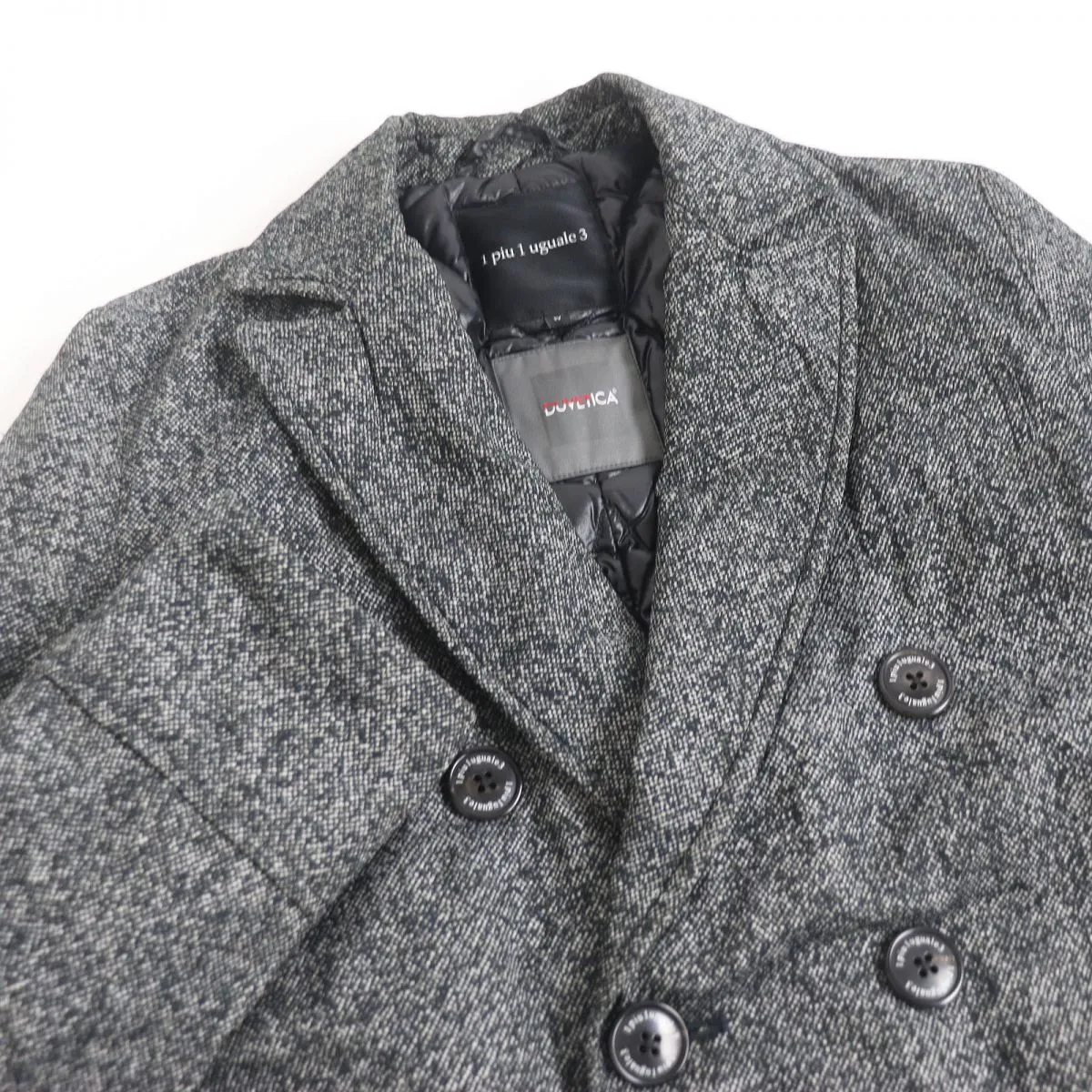 1PIU1UGUALE3 Duvetica Tweed Down Coat Black