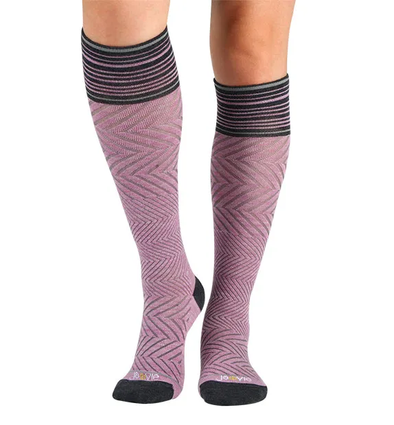 76% Rich Merino Wool Everyday Compression Socks (15-20mmHg) - Zig-Zag