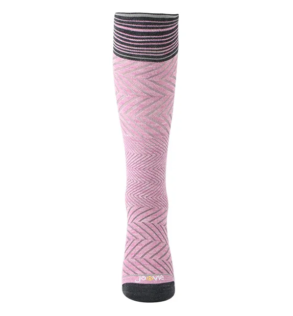 76% Rich Merino Wool Everyday Compression Socks (15-20mmHg) - Zig-Zag