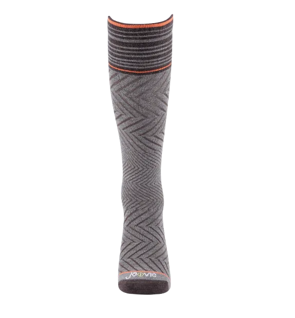 76% Rich Merino Wool Everyday Compression Socks (15-20mmHg) - Zig-Zag