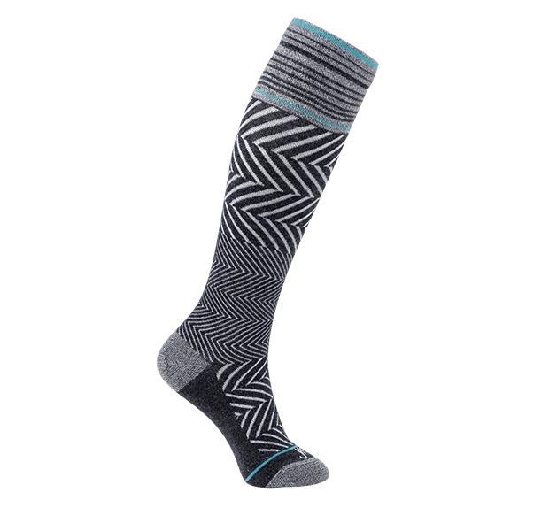 76% Rich Merino Wool Everyday Compression Socks (15-20mmHg) - Zig-Zag