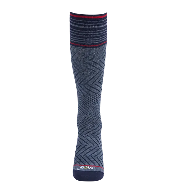 76% Rich Merino Wool Everyday Compression Socks (15-20mmHg) - Zig-Zag