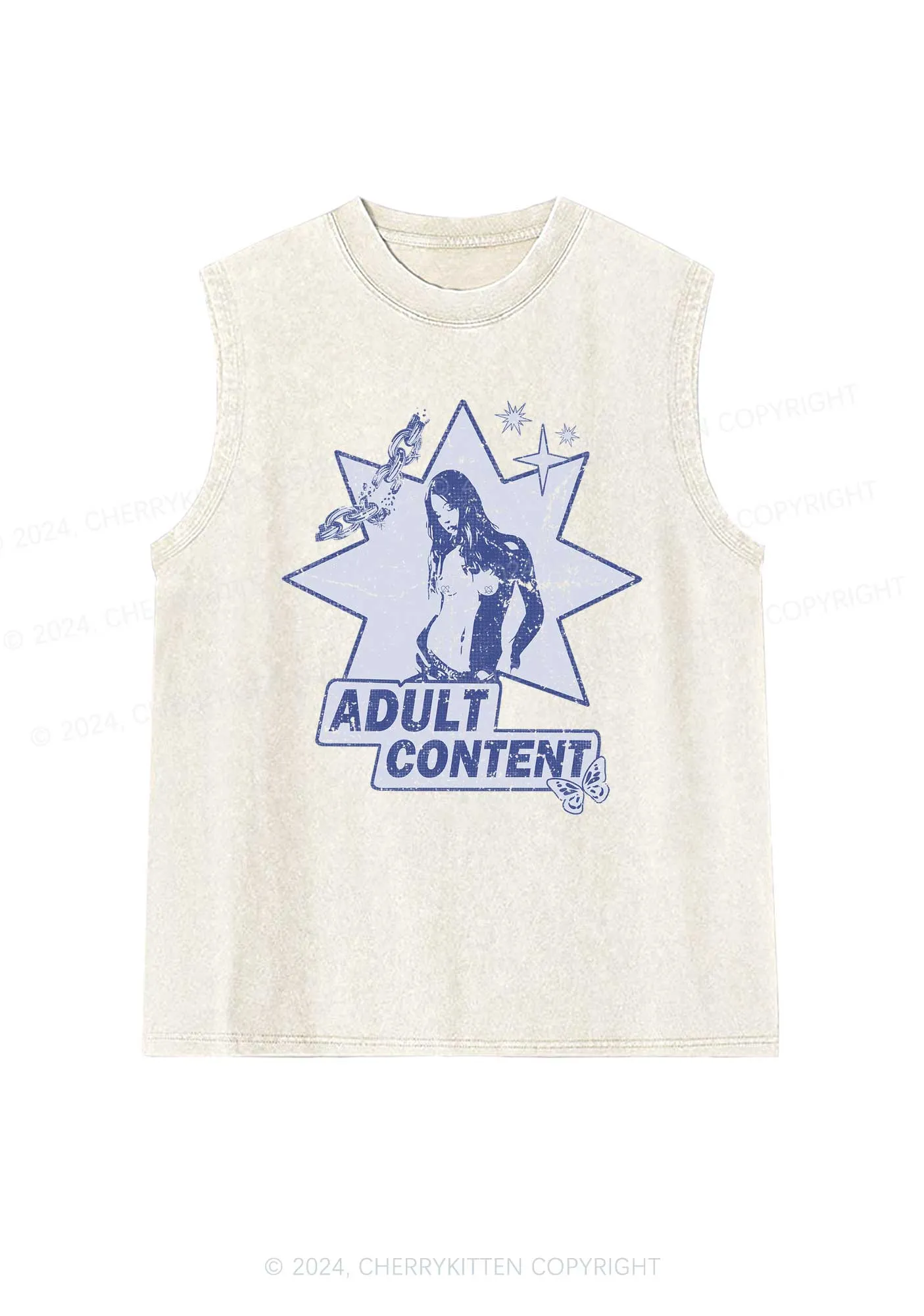 Adult Content Y2K Washed Tank Cherrykitten