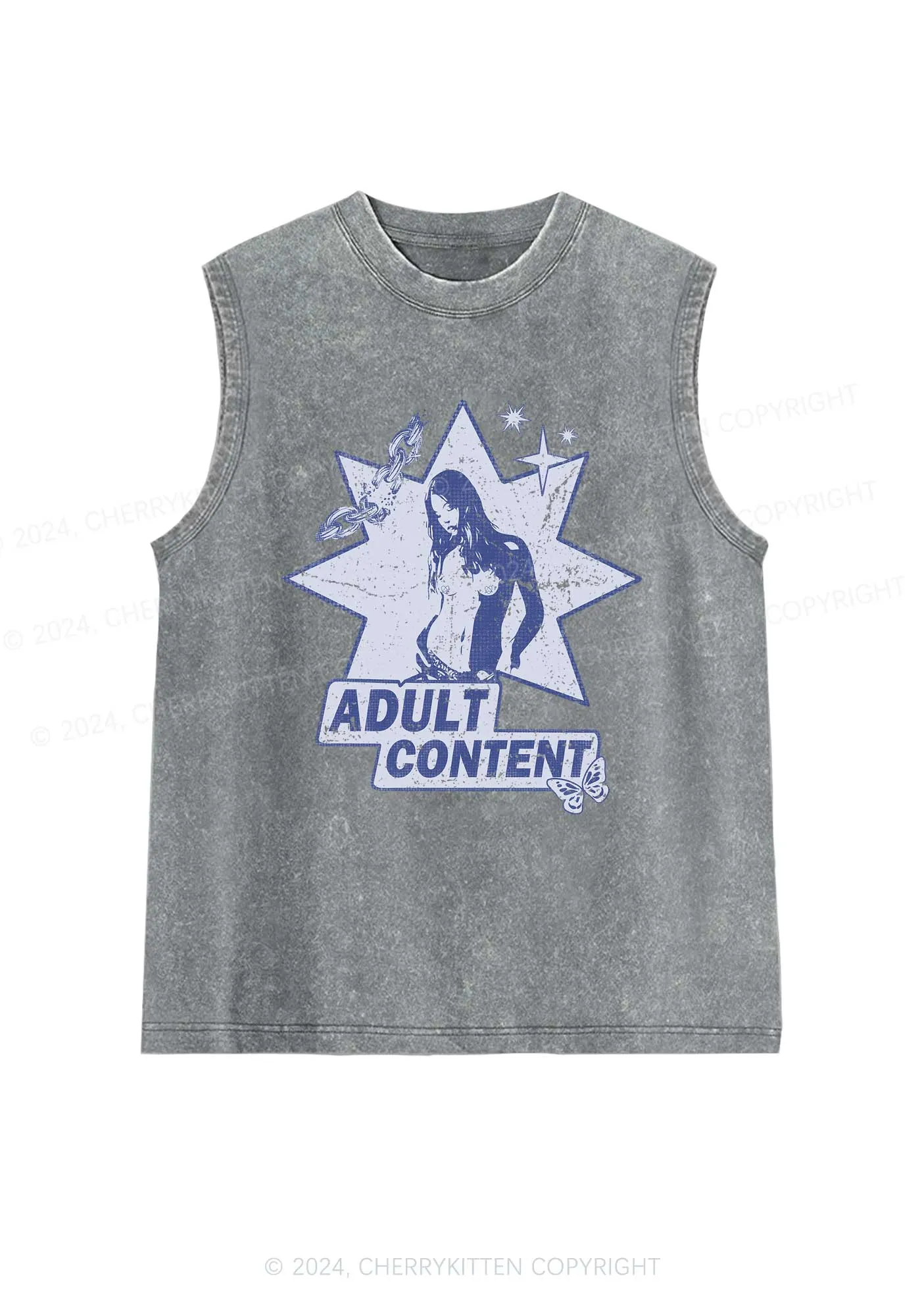 Adult Content Y2K Washed Tank Cherrykitten