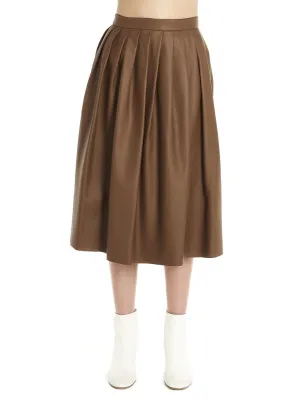 Agnona Pleated Midi Skirt