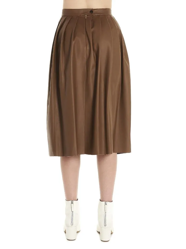 Agnona Pleated Midi Skirt