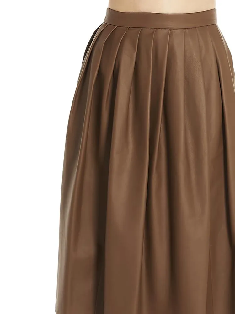 Agnona Pleated Midi Skirt