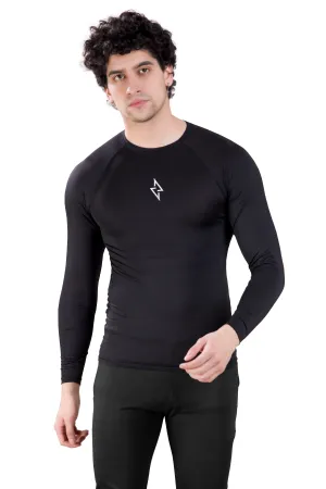 ALPHA - BLACK COMPRESSION T-SHIRT - FULL SLEEVE