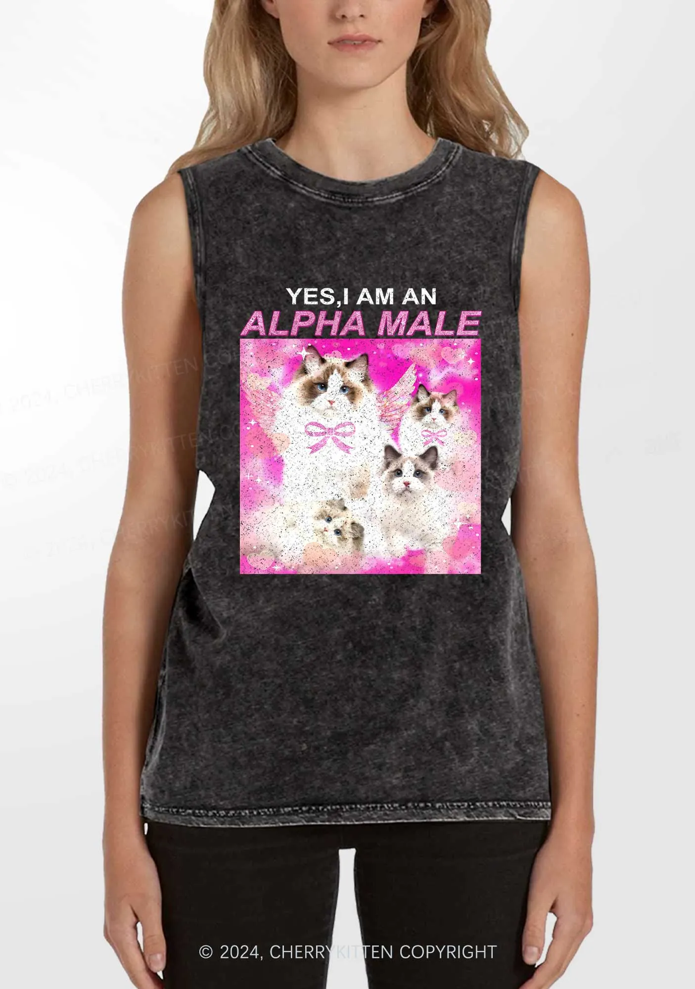 Alpha Male Y2K Washed Tank Cherrykitten