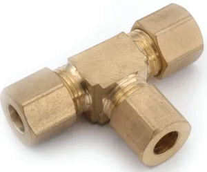 Anderson Metals 750064-14 Tube Union Tee, 7/8 in, Compression, Brass :EA: QUANTITY: 1