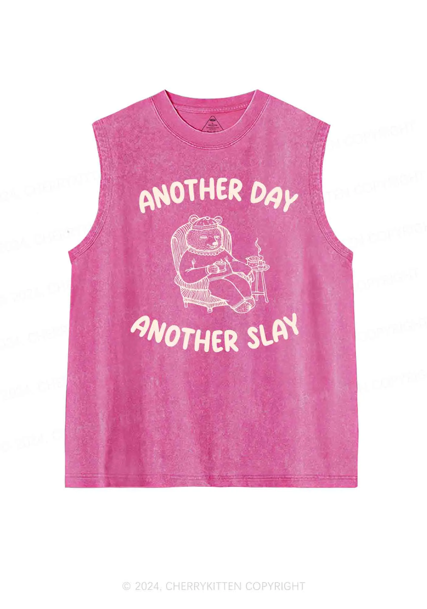 Another Slay Bear Y2K Washed Tank Cherrykitten