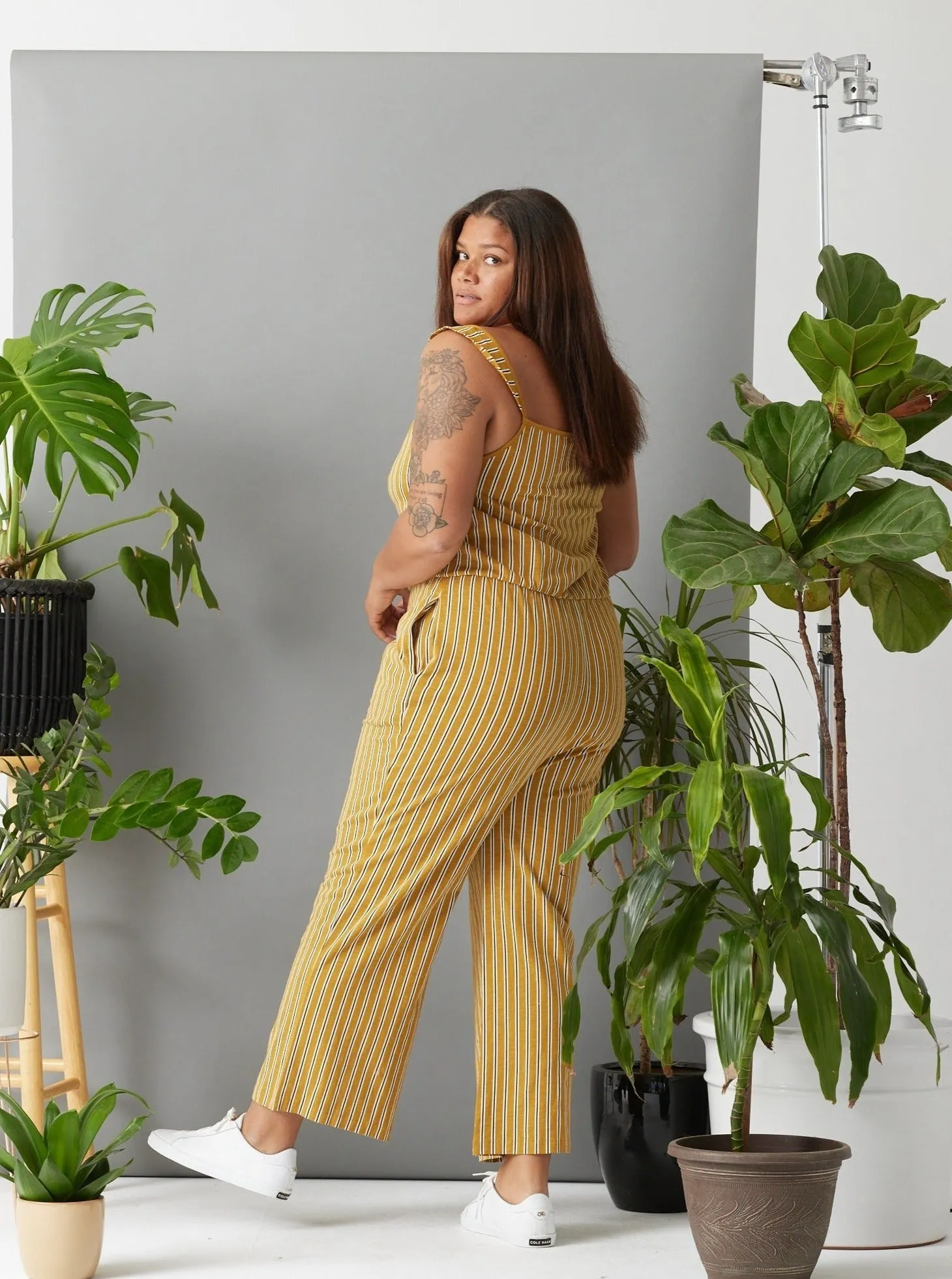 Archie Jumpsuit - Caramel Stripe