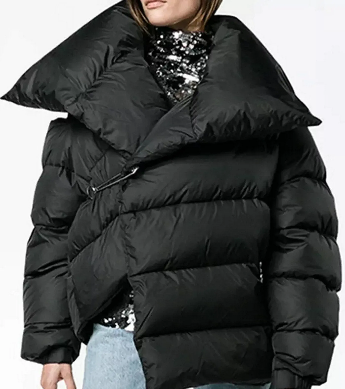 Asymmetric Puffer Coat