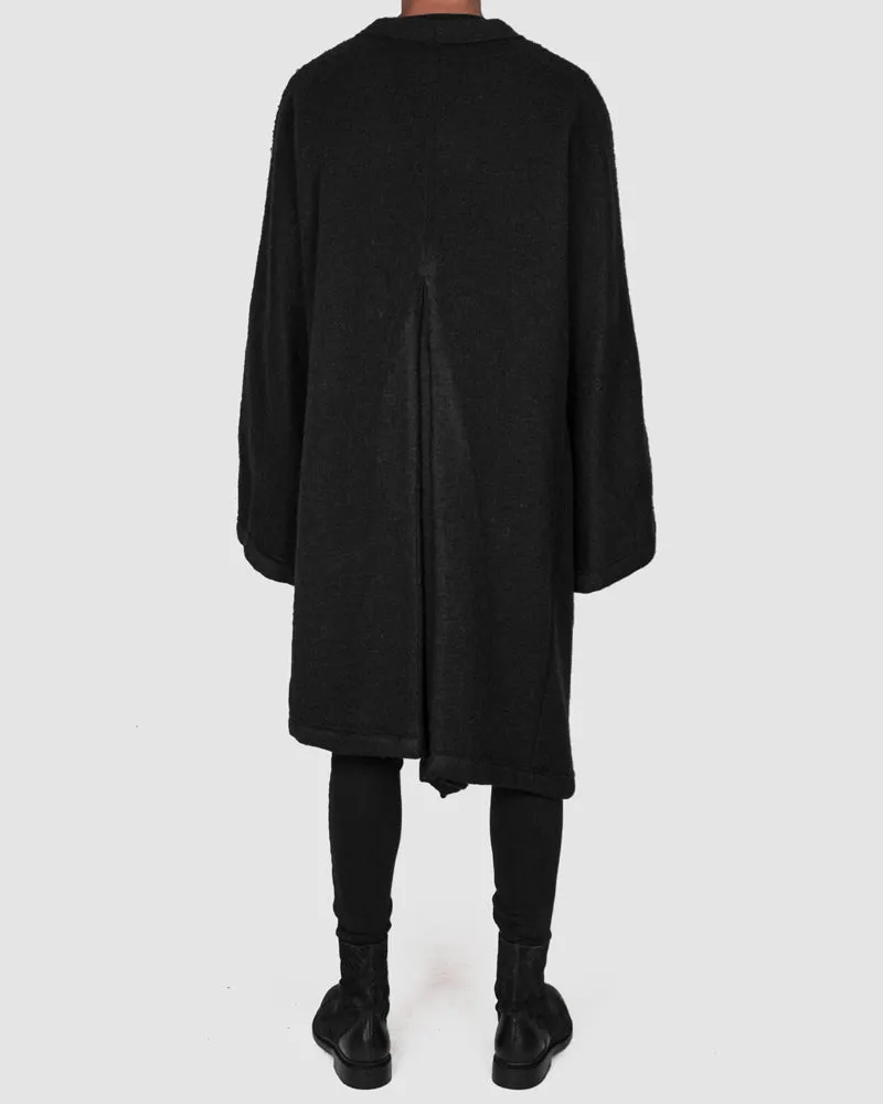 Asymmetric wool over coat