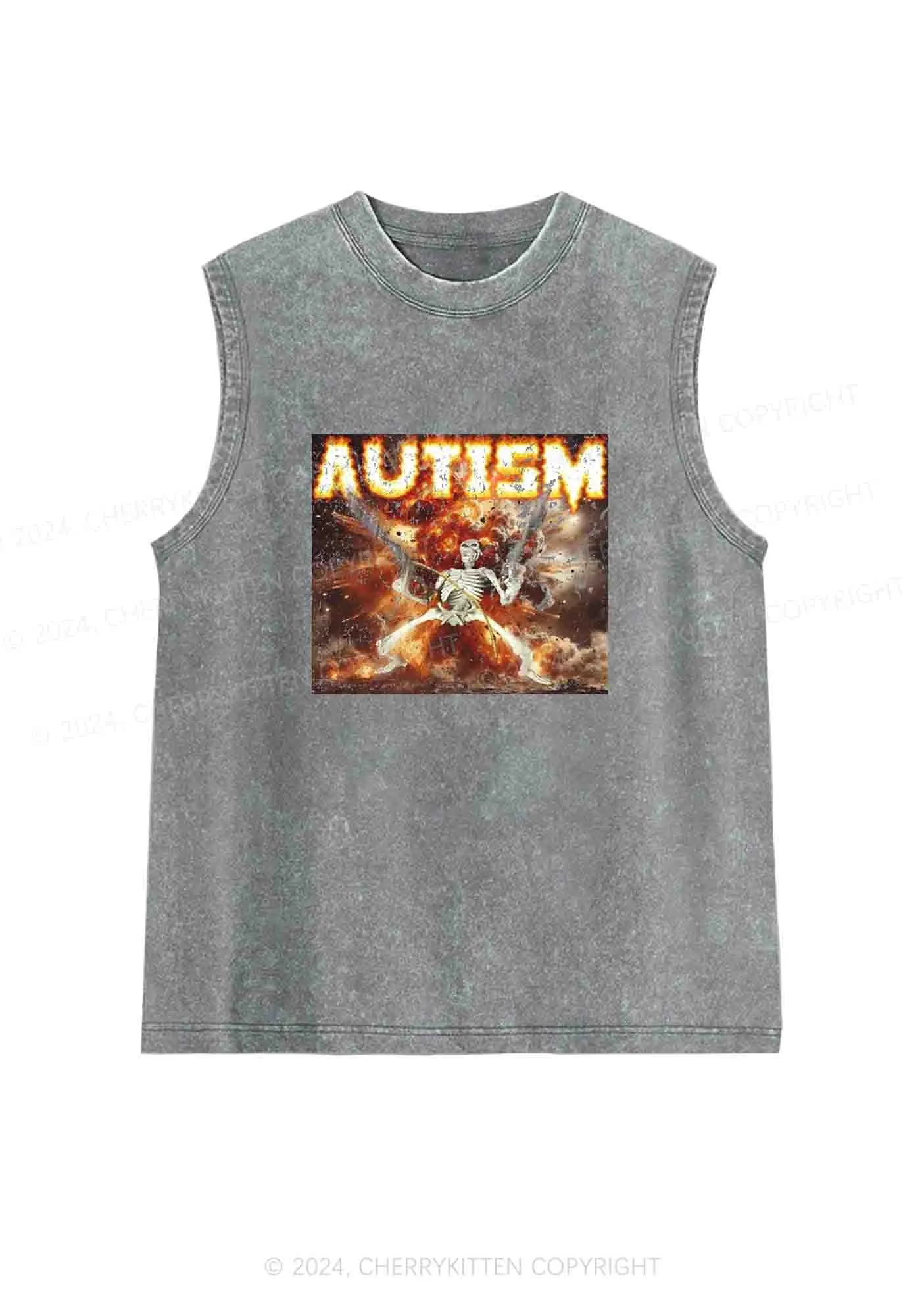 Autism Y2K Washed Tank Cherrykitten