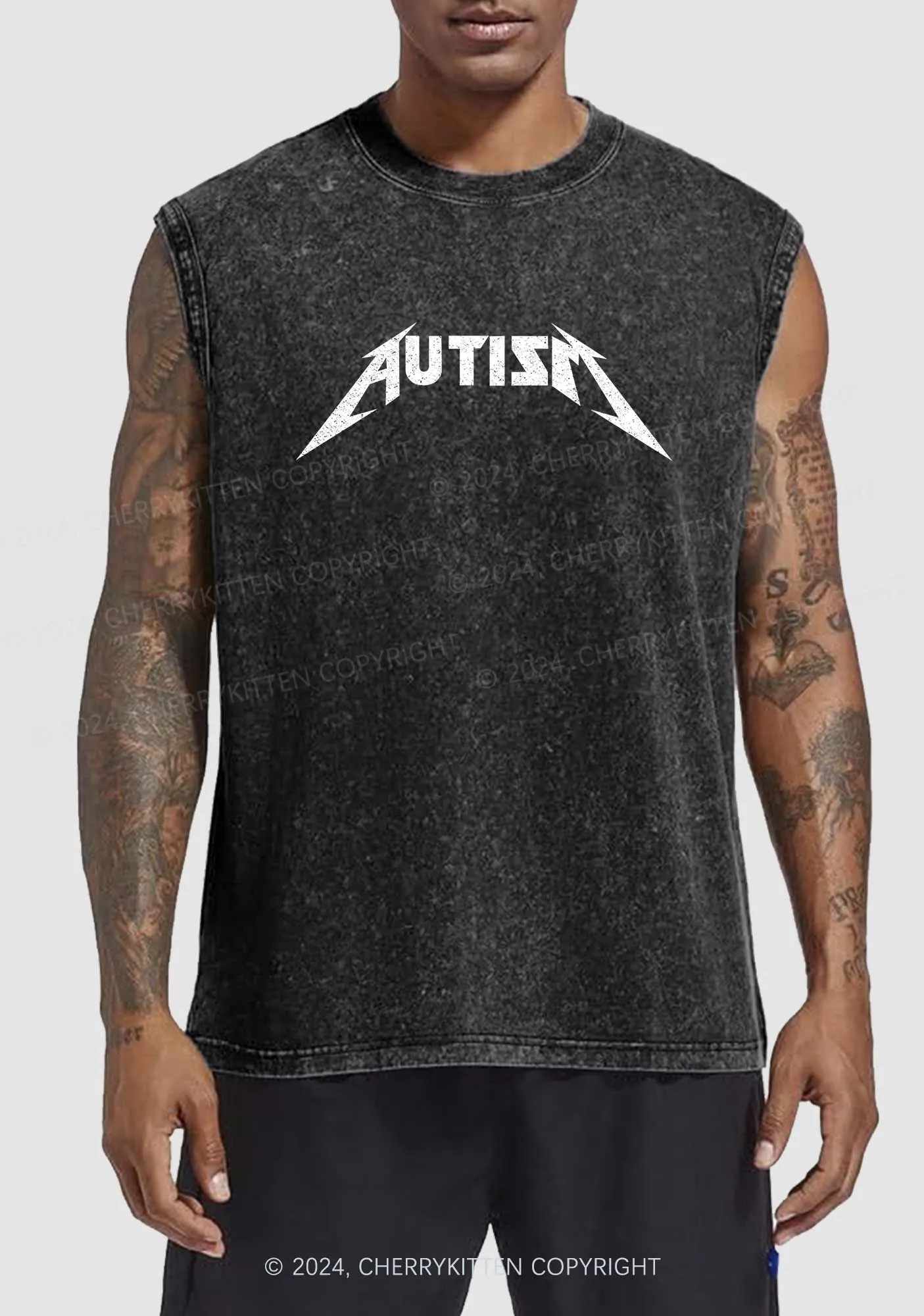 Autism Y2K Washed Tank Cherrykitten