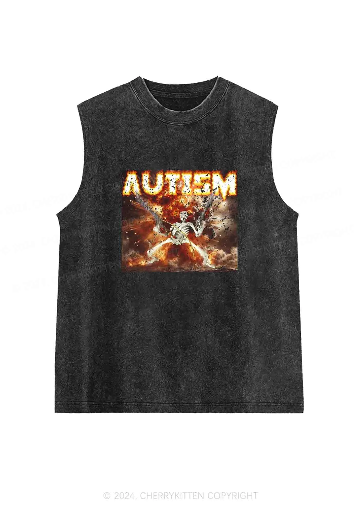 Autism Y2K Washed Tank Cherrykitten