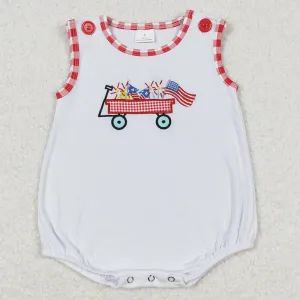 Baby Boys Rompers 4th Of July Flag Tractor Sleeveless Summer Rompers  SR1078