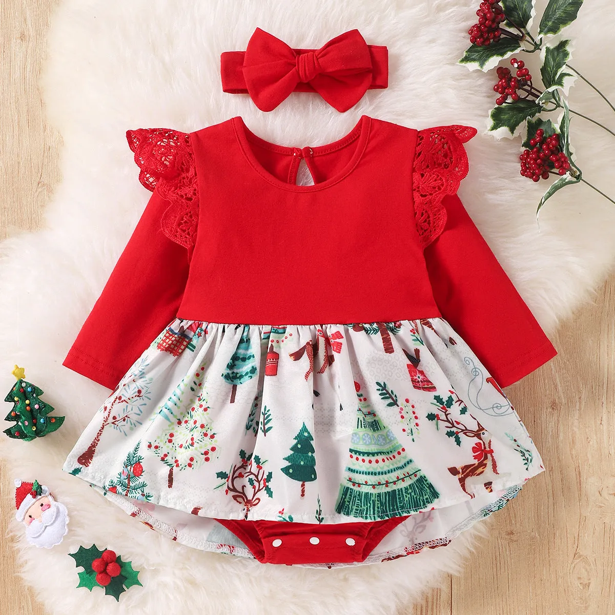 Baby Girl Merry Christmas Set