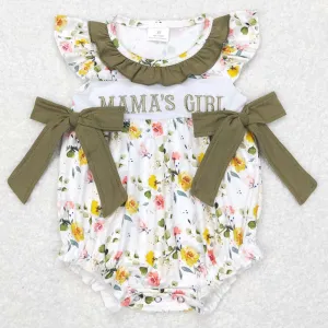 Baby Infant Mama's Girl Romper Floral Bows Rompers