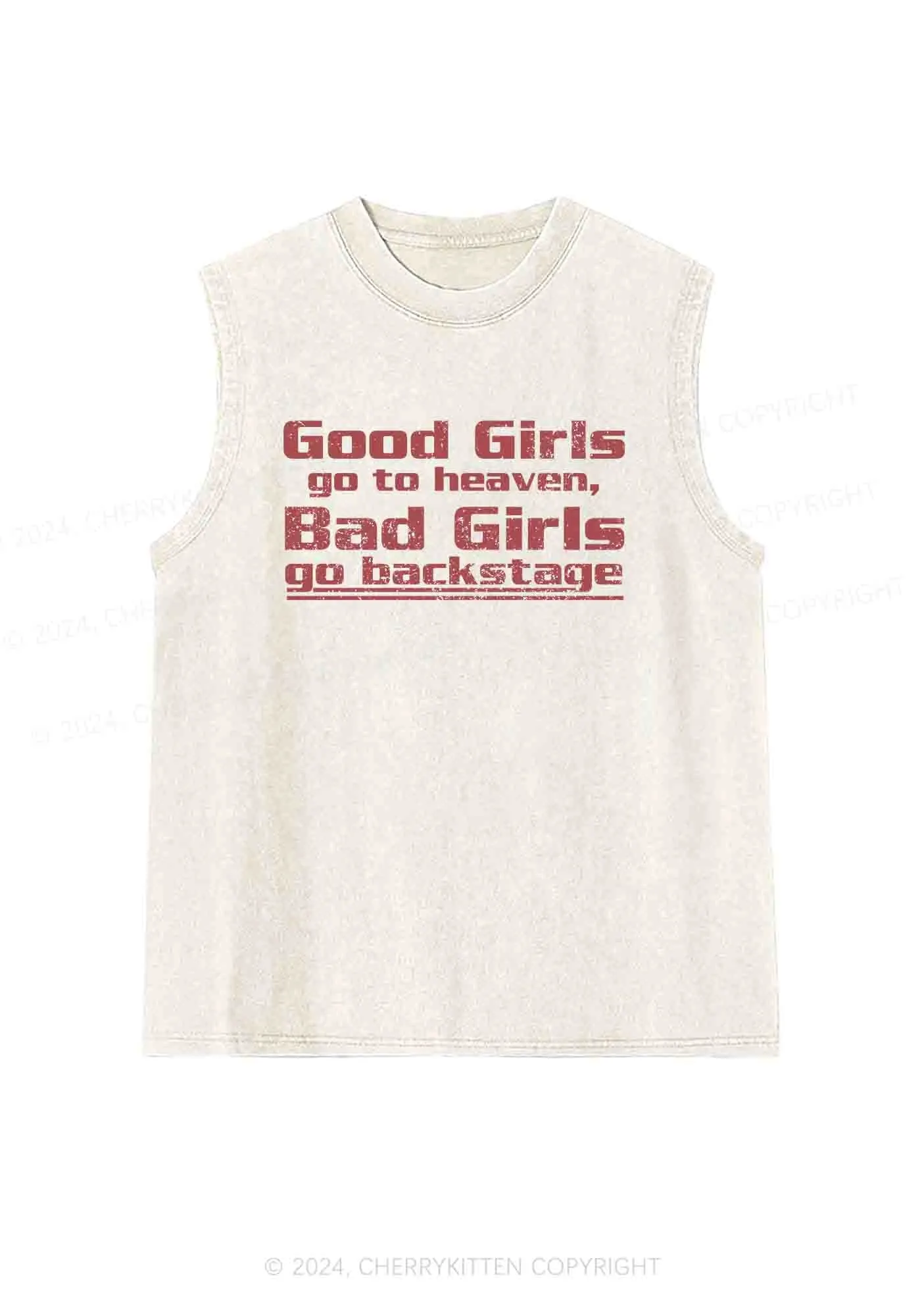 Bad Girls Go Backstage Y2K Washed Tank Cherrykitten