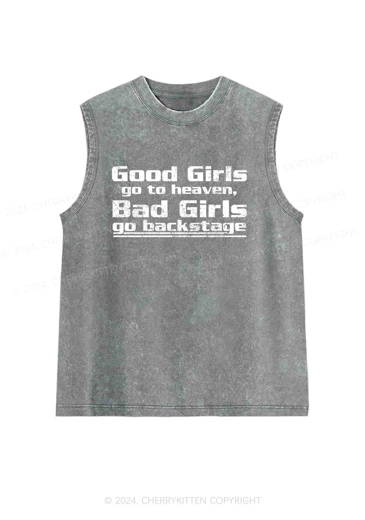 Bad Girls Go Backstage Y2K Washed Tank Cherrykitten