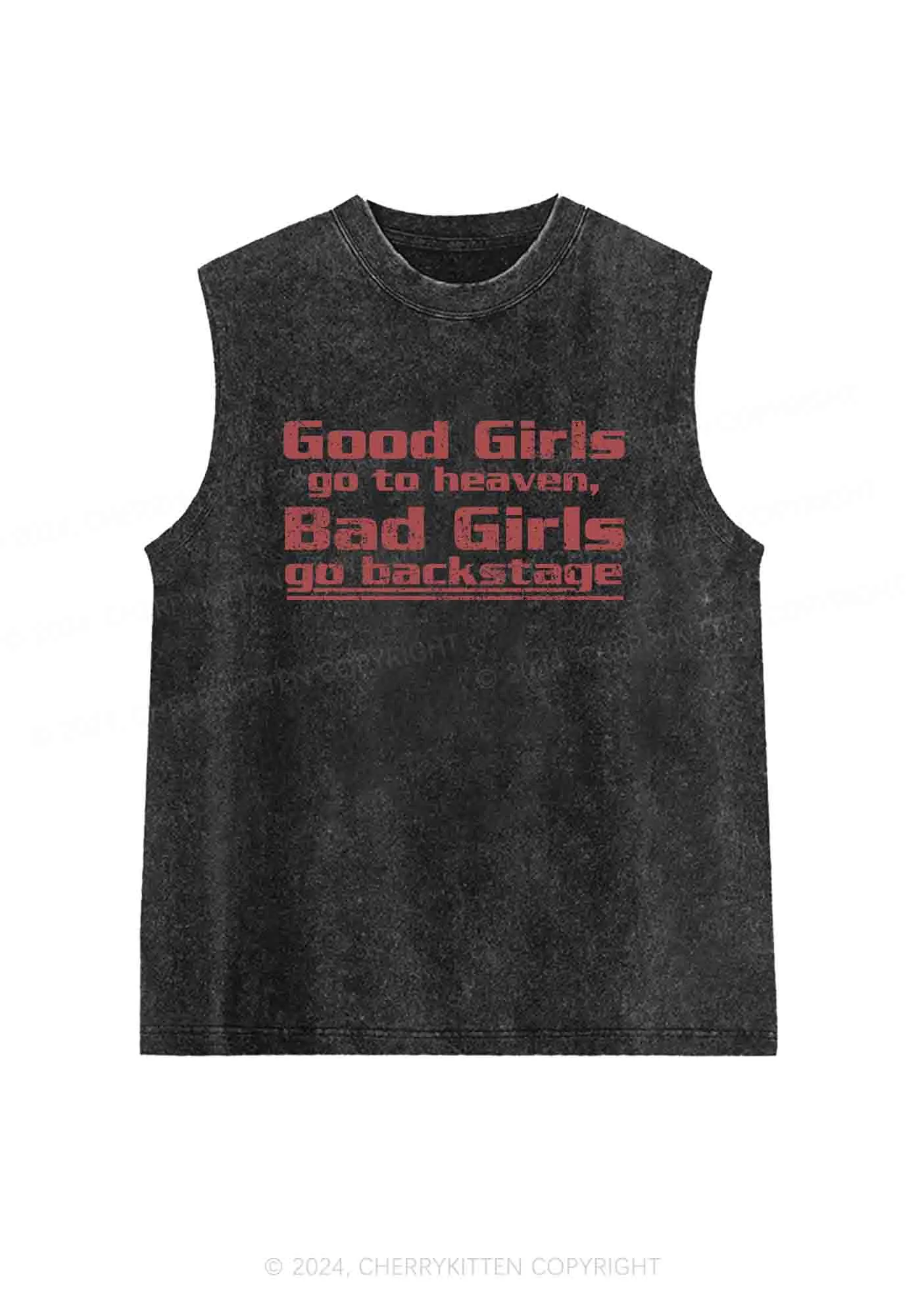 Bad Girls Go Backstage Y2K Washed Tank Cherrykitten