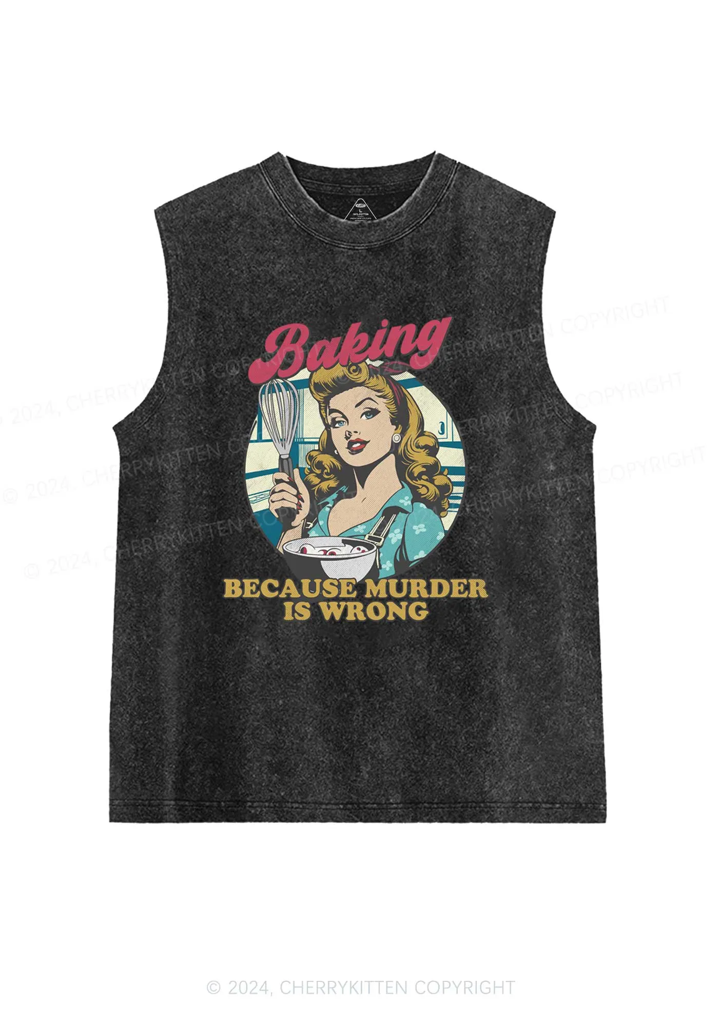 Baking Murder Y2K Washed Tank Cherrykitten