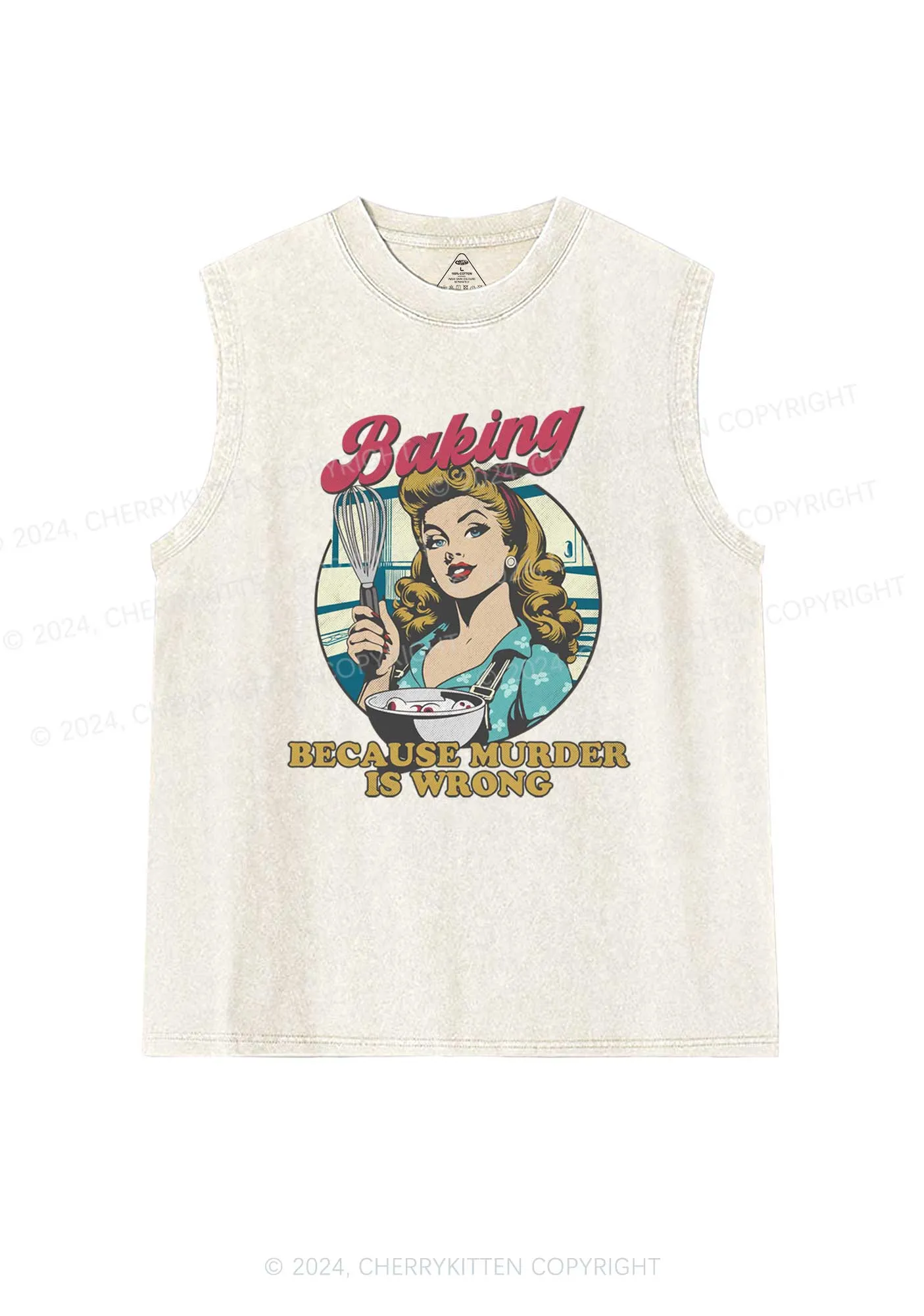 Baking Murder Y2K Washed Tank Cherrykitten