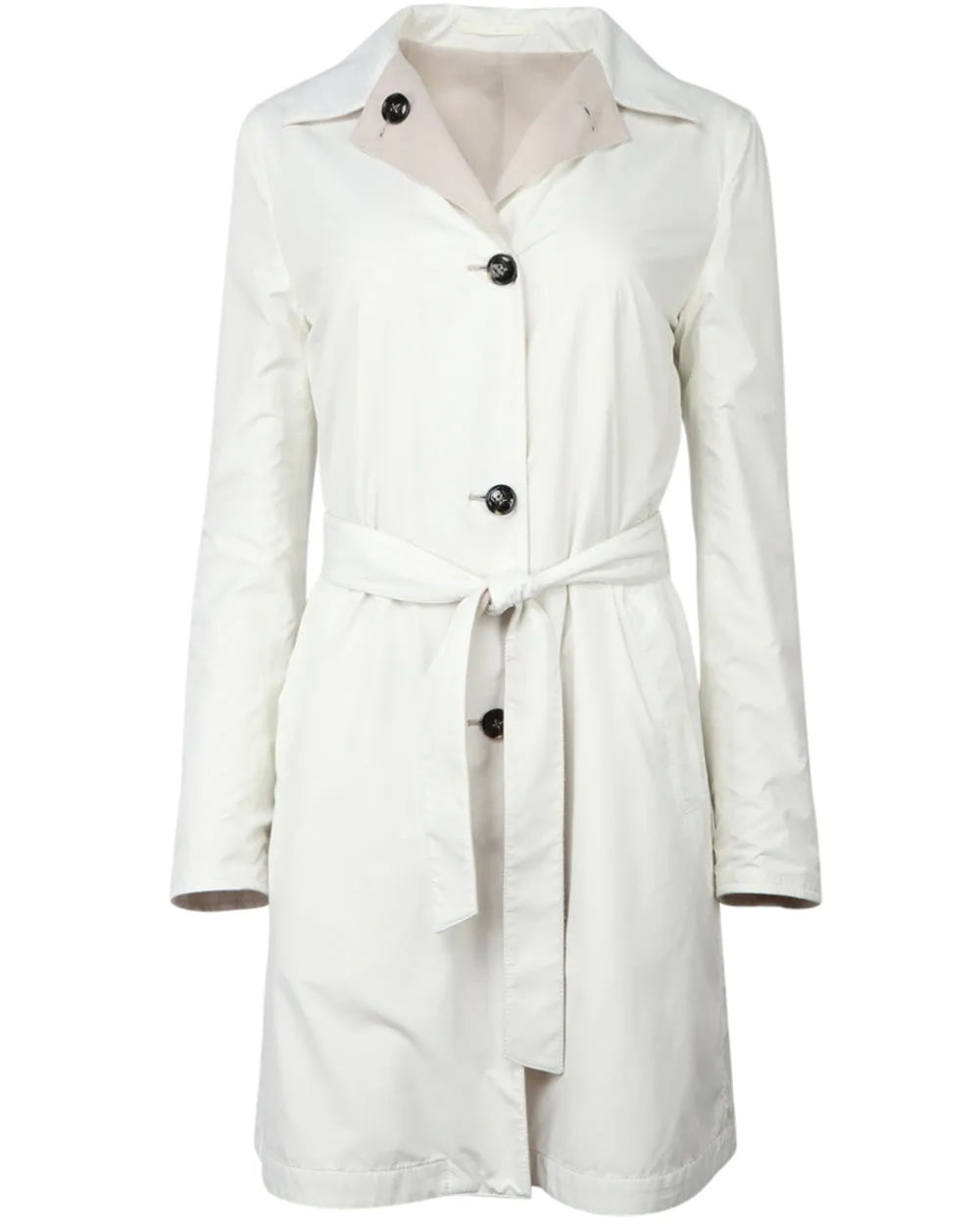 Beige Button Front Coat