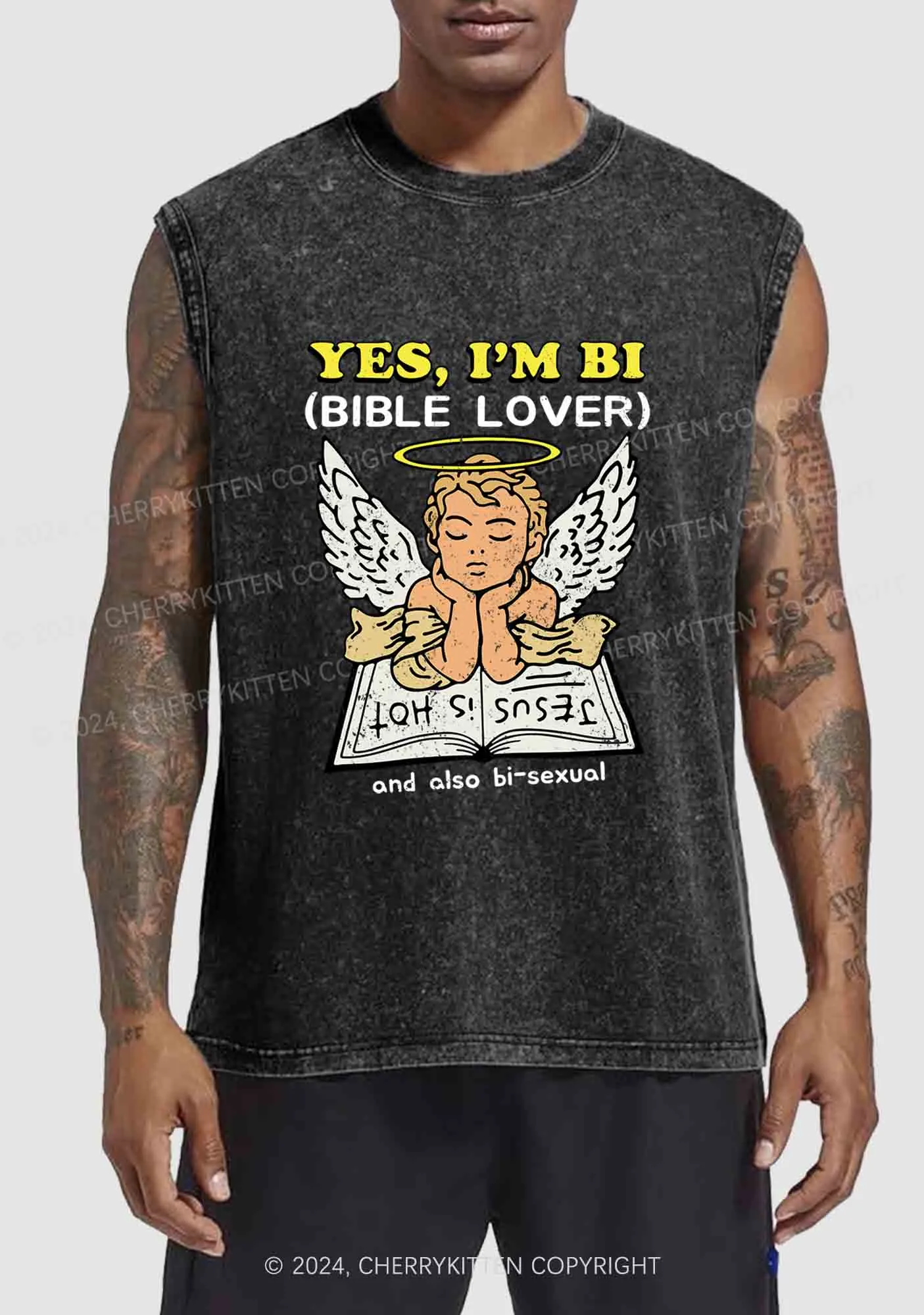 Bible Lover Y2K Washed Tank Cherrykitten