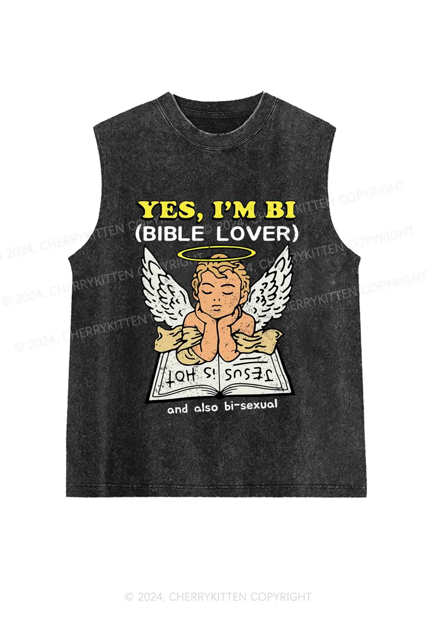 Bible Lover Y2K Washed Tank Cherrykitten