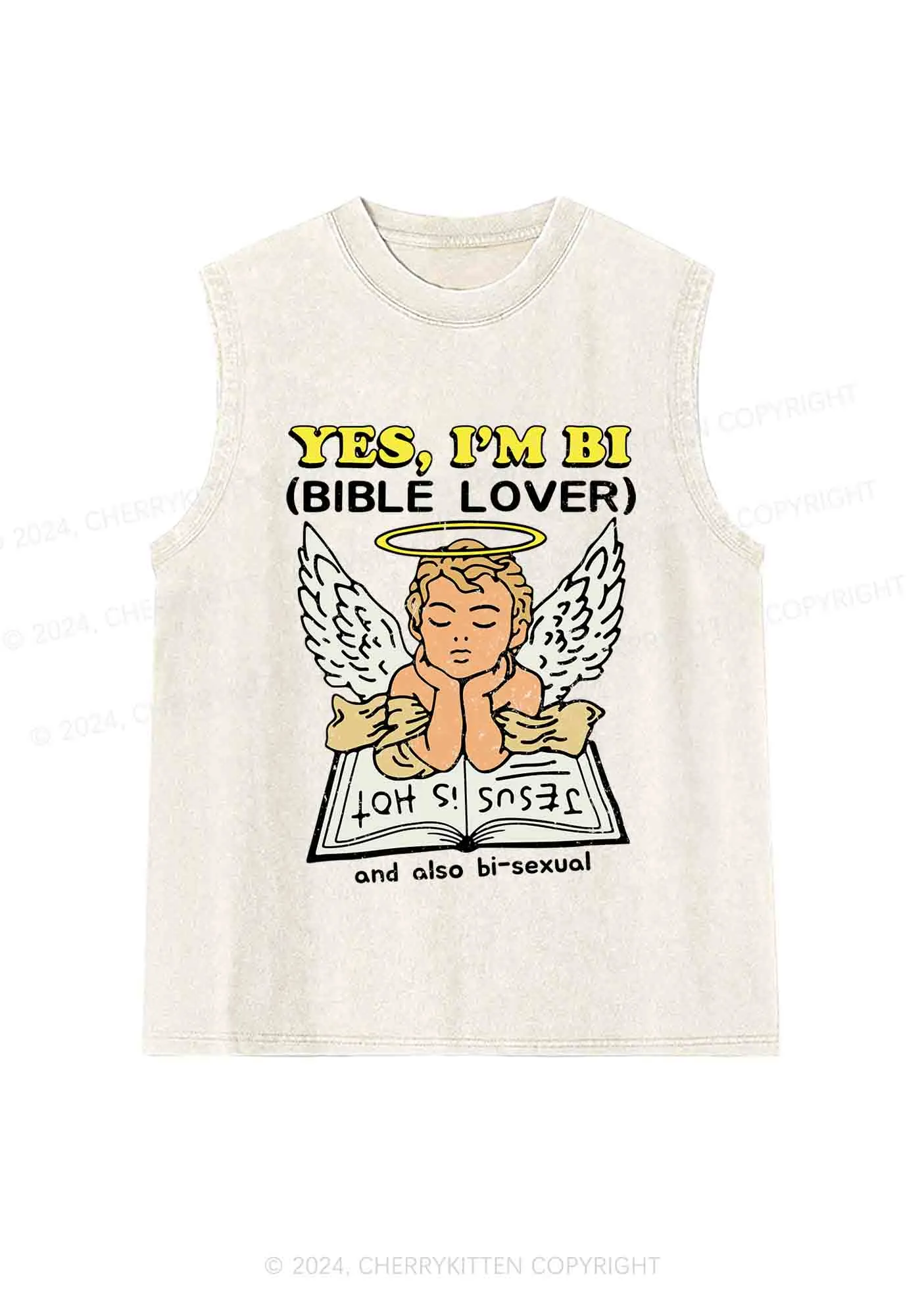 Bible Lover Y2K Washed Tank Cherrykitten