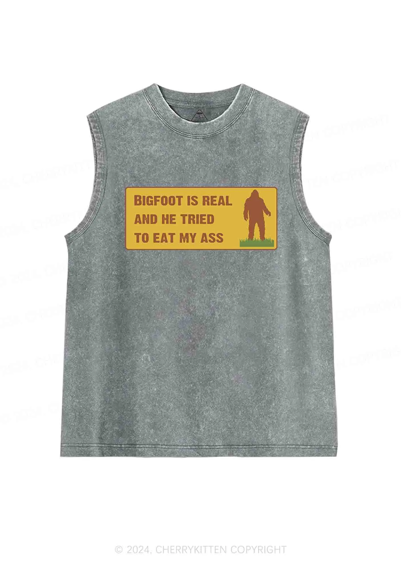 Bigfoot Is Real Y2K Washed Tank Cherrykitten