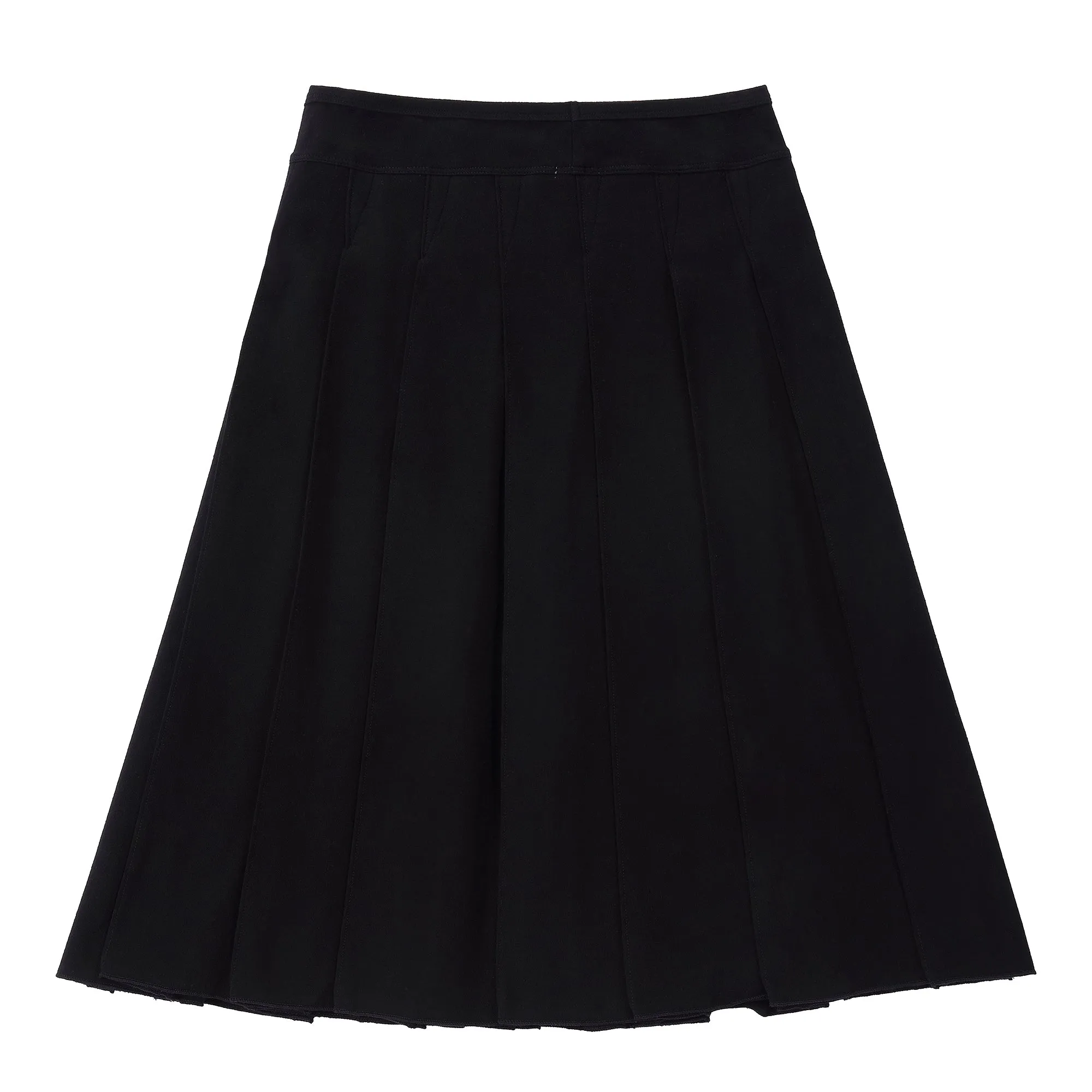 Black Jersey Pleated Skirt