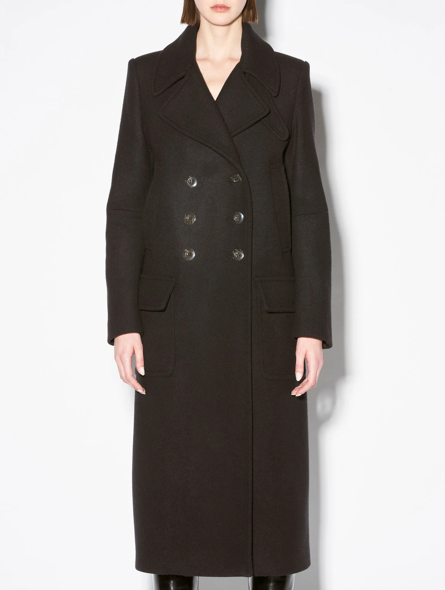 Black wool and cashmere coat