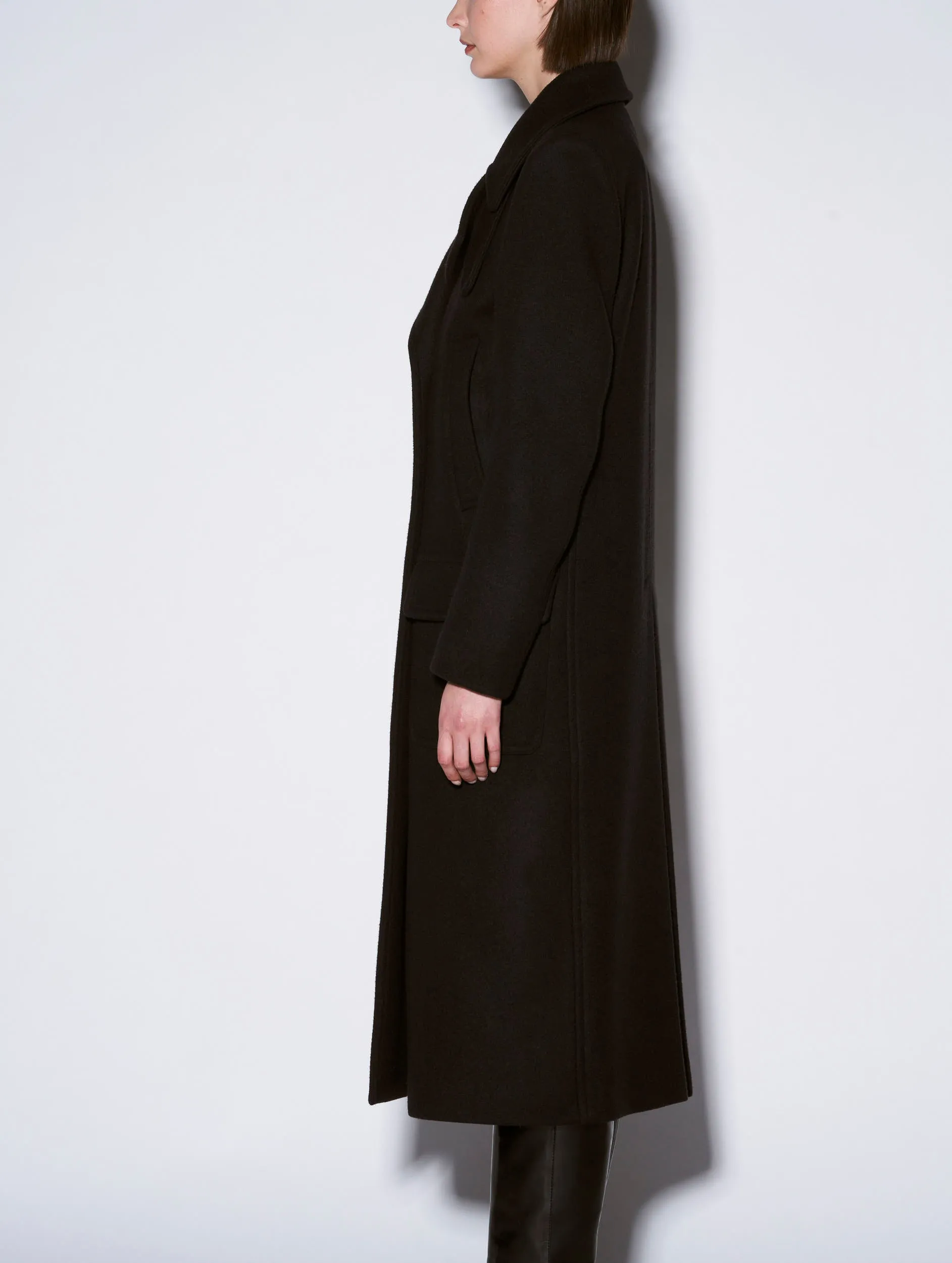 Black wool and cashmere coat