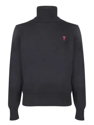 Black Wool Turtleneck Sweater