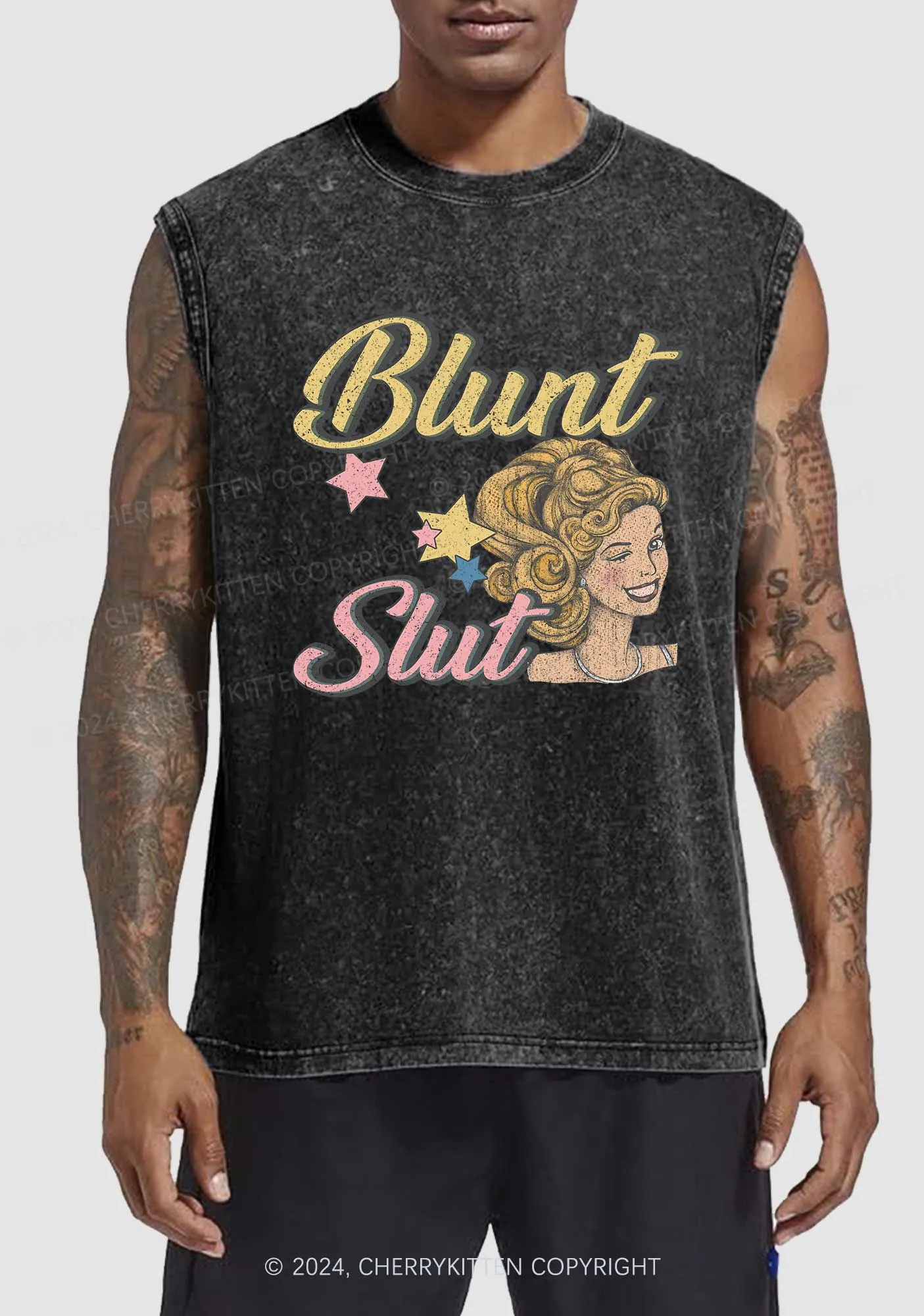 Blunt Slxt Y2K Washed Tank Cherrykitten