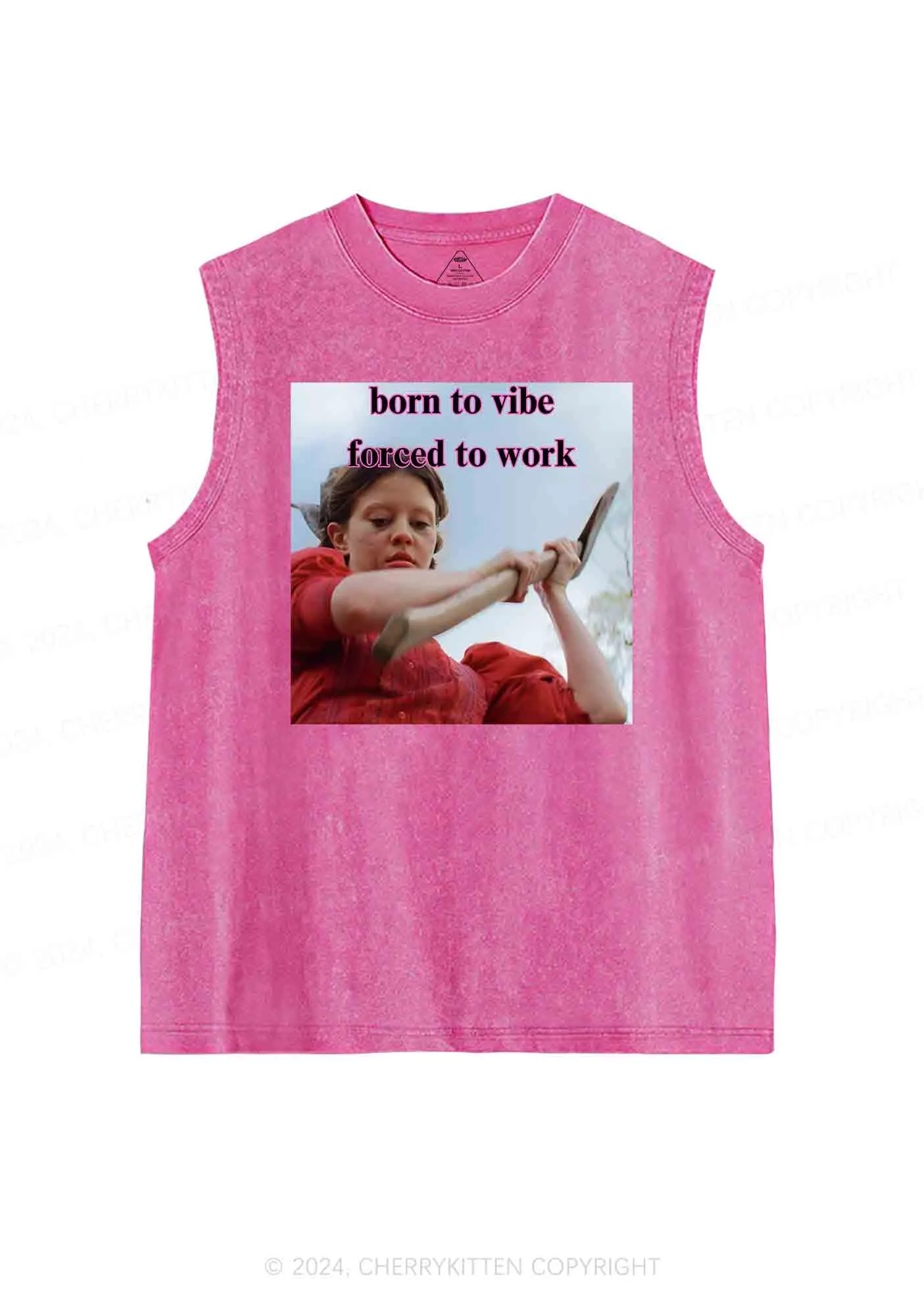 Born To Vibe Y2K Washed Tank Cherrykitten