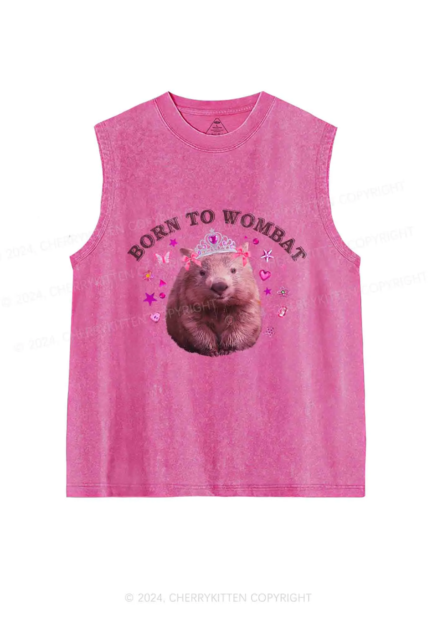 Born to Wombat Y2K Washed Tank Cherrykitten