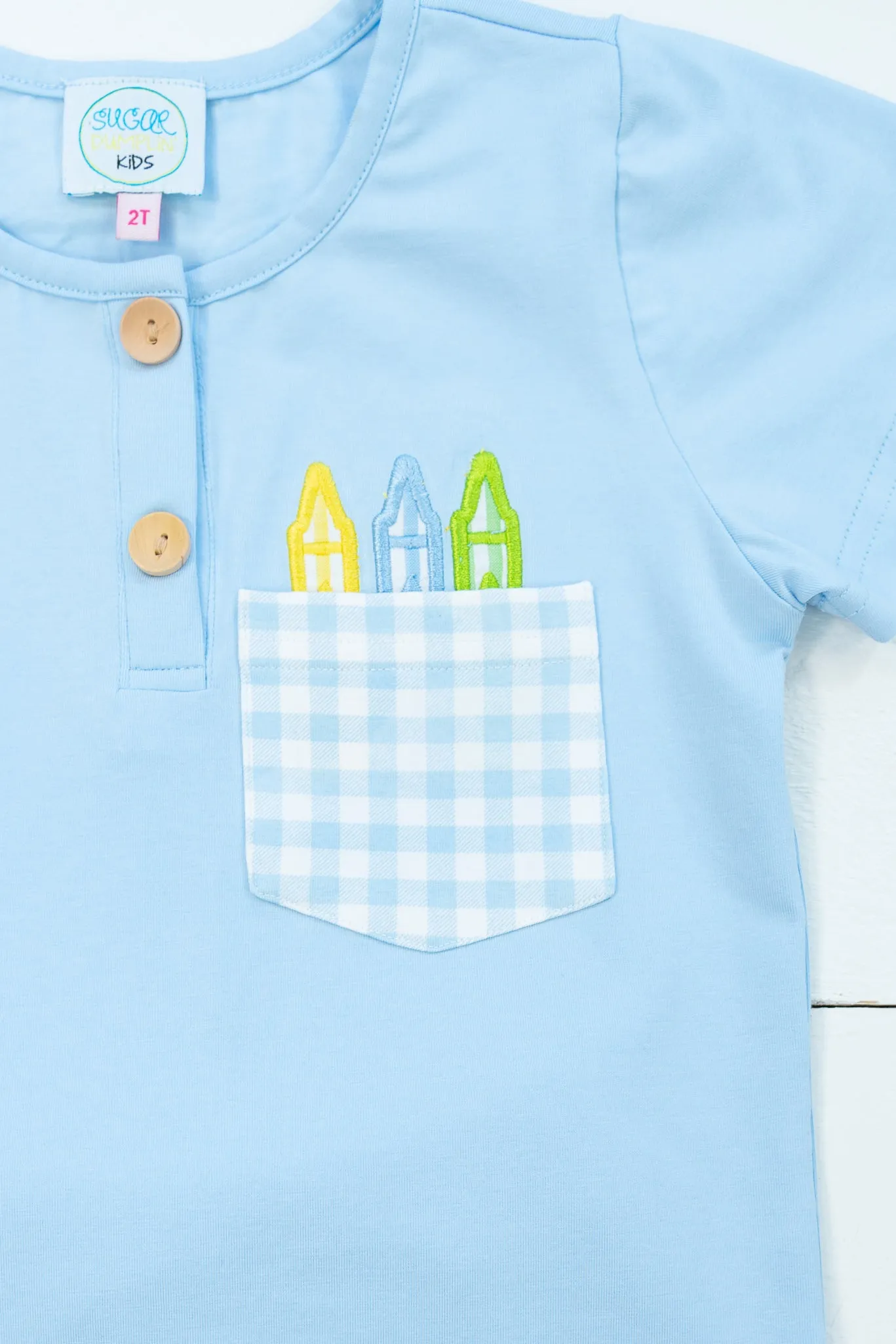 Boys Blue Crayon Romper