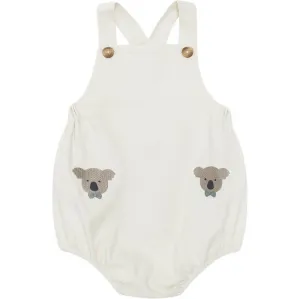 Boys White Organic Cotton Koala Romper