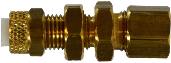 Brass Flareless Bulkhead Union - Tube OD x Compression