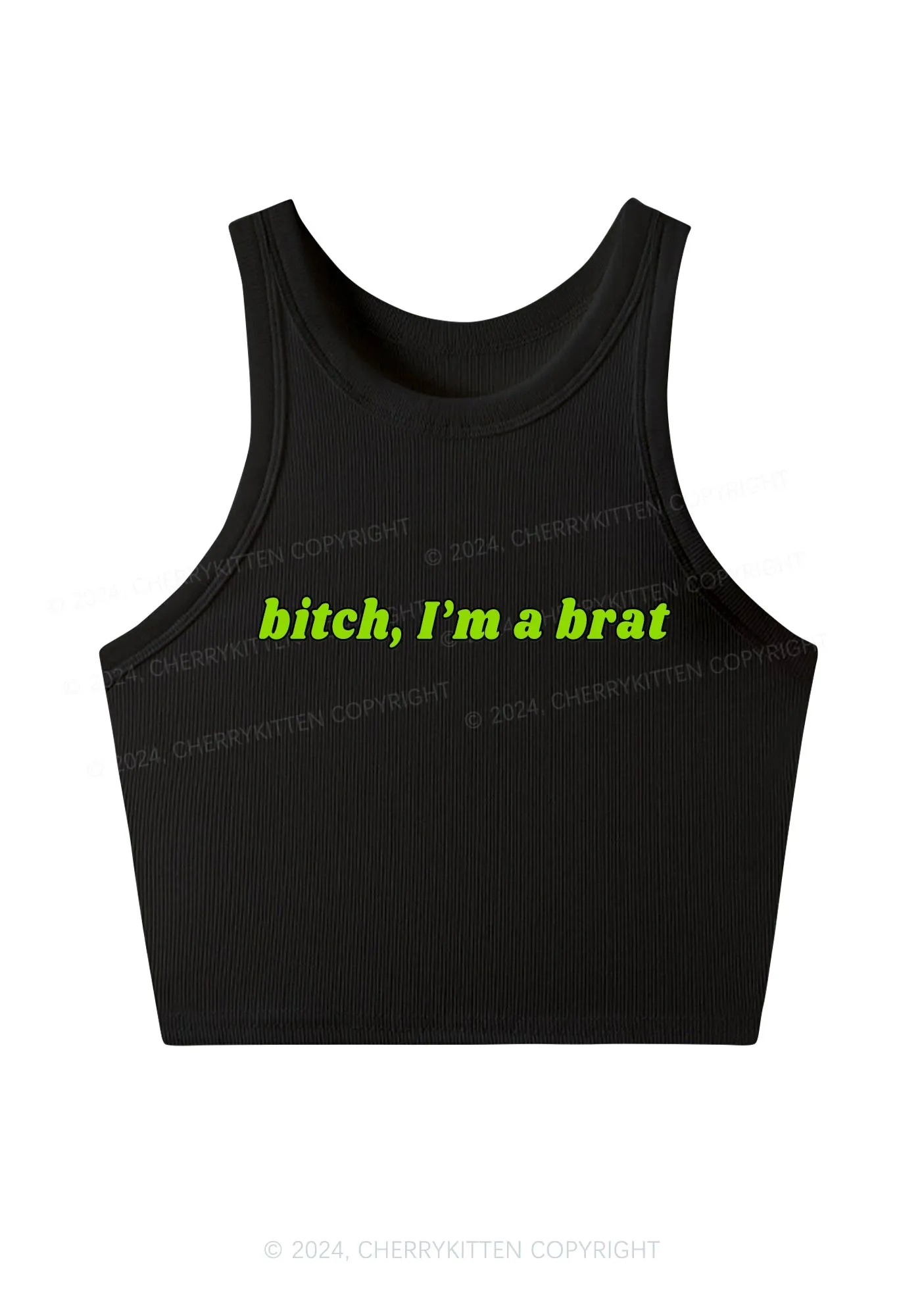 Bxtch Im A Brat Y2K Crop Tank Top Cherrykitten