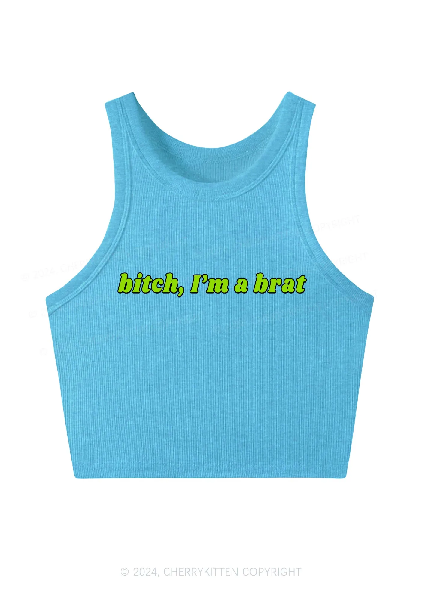 Bxtch Im A Brat Y2K Crop Tank Top Cherrykitten