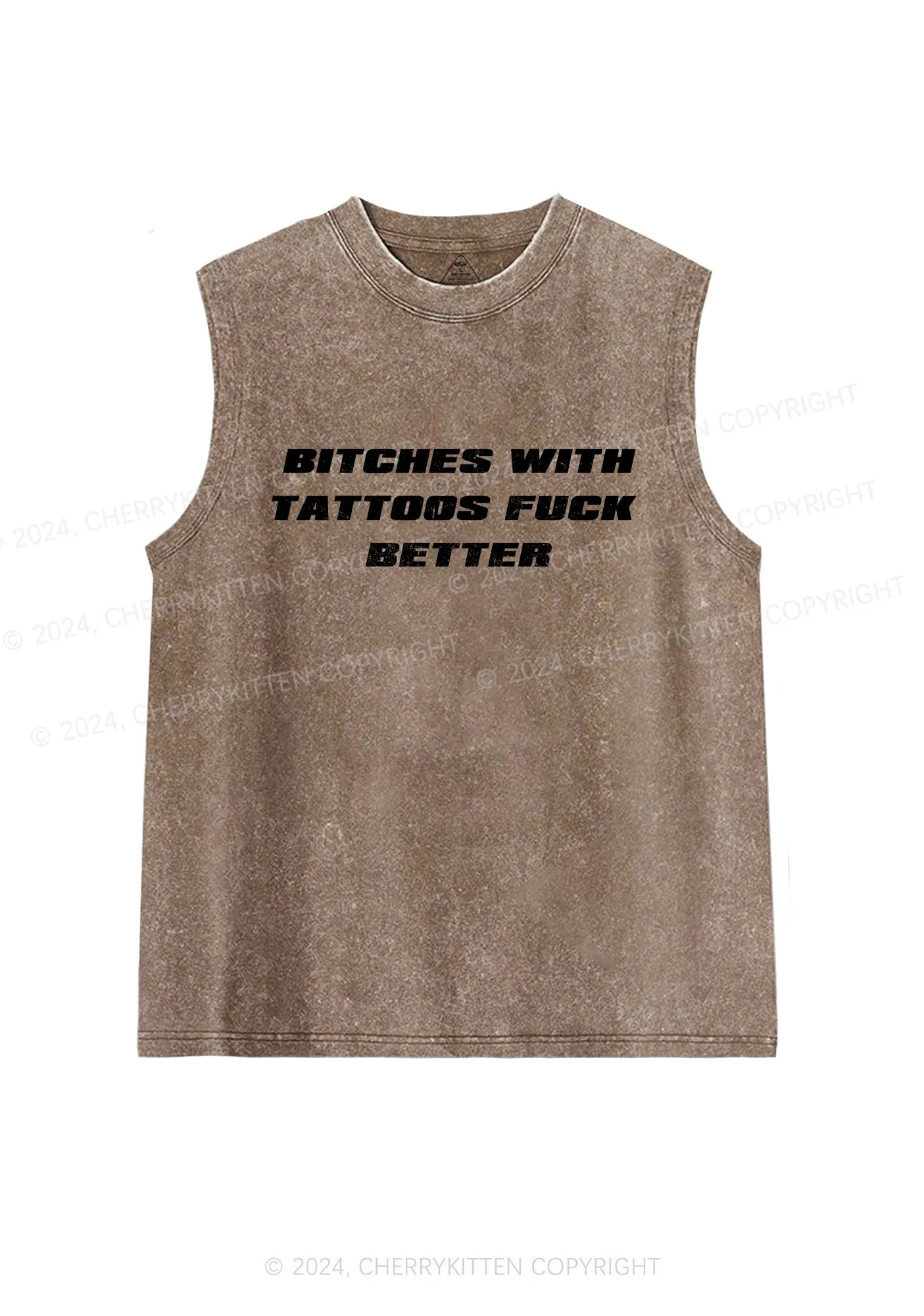 Bxxches With Tattoos Fxxk Better Y2K Washed Tank Cherrykitten