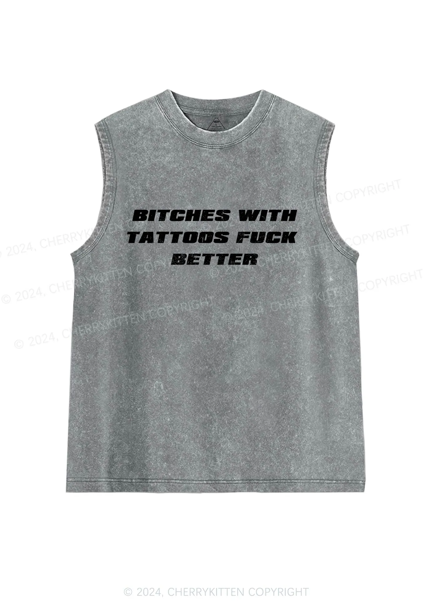 Bxxches With Tattoos Fxxk Better Y2K Washed Tank Cherrykitten