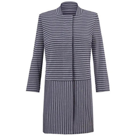 CABI DAPPLED STRIPE CAR COAT - L