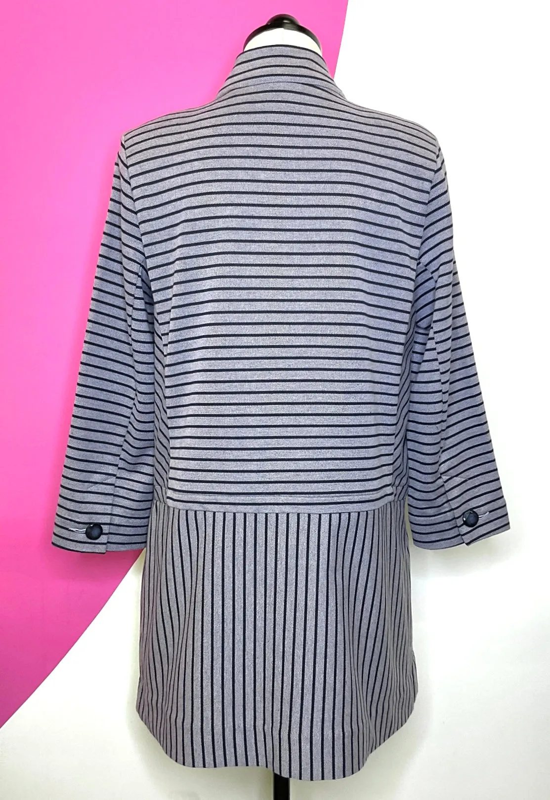 CABI DAPPLED STRIPE CAR COAT - L